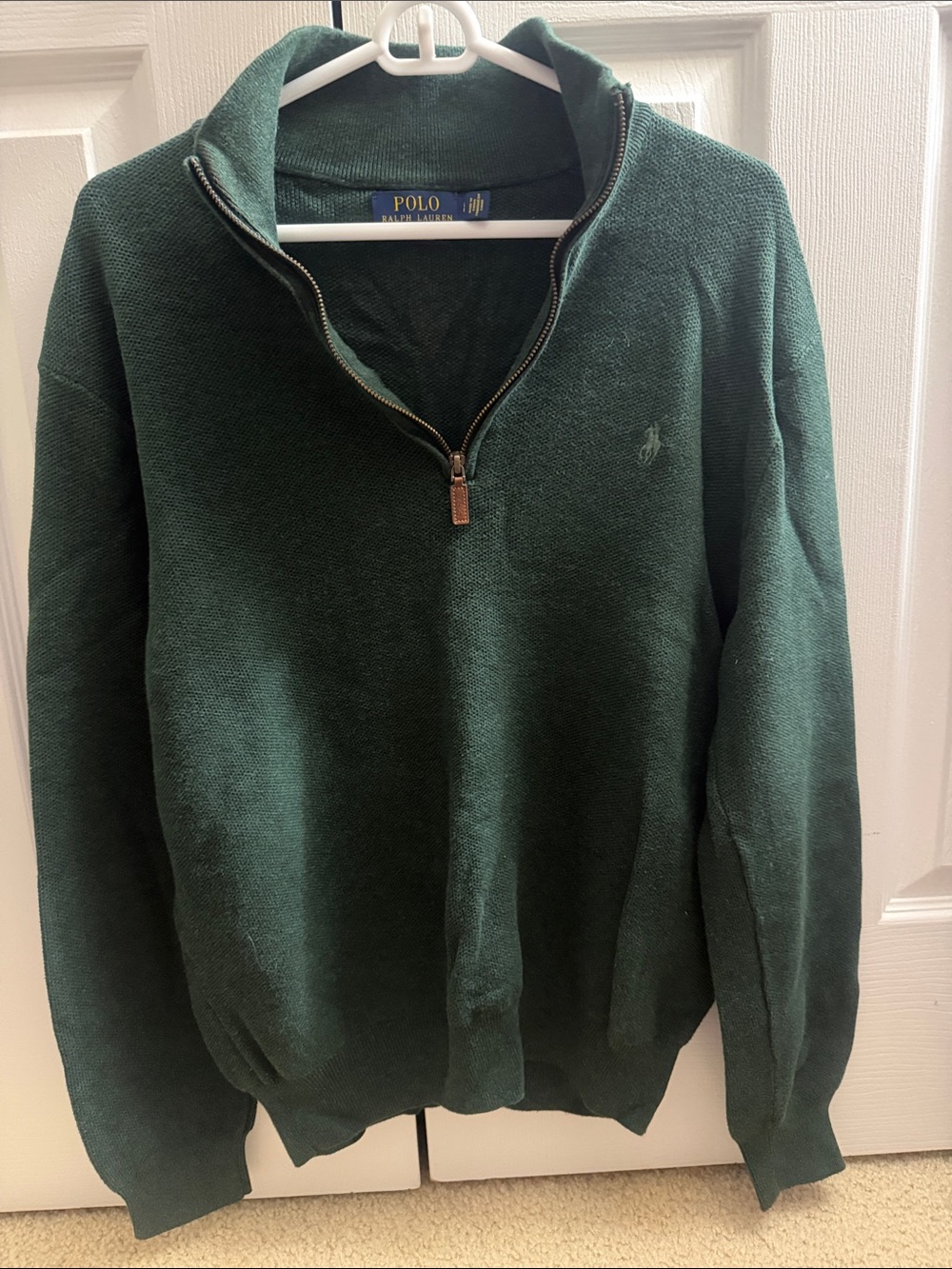 Polo by Ralph Lauren Deep Green Quarter-Zip Sweater